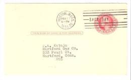 Postal Card George Washington - Hartford Gas Co., New England Electric Systems - Postmarked Back Bay, Boston, MA - 1941-60