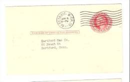 Postal Card George Washington - Hartford Gas Company - Postmarked Detroit, MICH 1955 - 1941-60