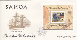 Samoa 1987 Australian Bicentenary Souvenir Sheet FDC - Samoa