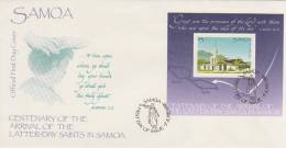 Samoa 1988 Centenary Latter-Day Arrival Souvenir Sheet FDC - Samoa (Staat)