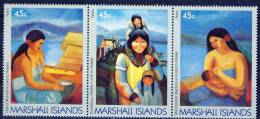 #Marshall Islands 1989. Paintings. Stripe Of 3. MNH(**) - Islas Marshall