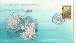 BRITISH VIRGIN ISLANDS 1980 - FD CARD - COUSTEAU SOCIETY SERIE - NEW DEFINITIVES - PURPLE TIPPED SEA ANEMONE  W 1 ST OF - British Virgin Islands