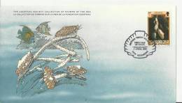 BRITISH VIRGIN ISLANDS 1980 - FD CARD - COUSTEAU SOCIETY SERIE - NEW DEFINITIVES - FLAMINGO TONGUE W 1 ST OF 13 C POSTM - Britse Maagdeneilanden