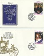 BRITISH VIRGIN ISLANDS 1986 - SET OF 4 FDC - ROYAL WEDDING-PRINCE ANDREW - SARAH FERGUSSON W 1 ST EACH OF 35 C(2)-$ 1.00 - Britse Maagdeneilanden