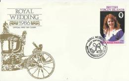 BRITISH VIRGIN ISLANDS 1986 -FDC - ROYAL WEDDING-PRINCE ANDREW - SARAH FERGUSSON-  W 1 ST  OF 35 C(SARAH) POSTM JUL 23,1 - Britse Maagdeneilanden