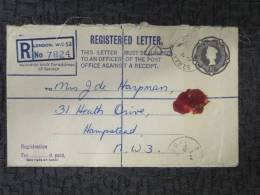 GREAT BRITAIN REGISTERED LETTER WITH WAX SEAL - Lettres & Documents