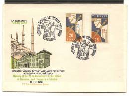 Turquie : FDC - 75° Anniv. Ecole De Commerce D'Istamboul - 1958 - (t111) - Covers & Documents