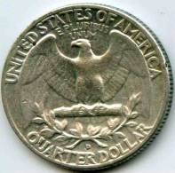 Etats-Unis USA 25 Cents Quarter 1960 D Argent KM 164 - 1932-1998: Washington