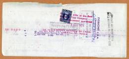 Timbre Fiscal Marca Da Bollo ? Sur Cheque Antwerpen New York Apilia  - 2 Scans - Steuermarken