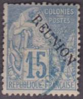 Réunion Obl. N°  22 - Type Dubois - 15 Cts BLEU (dentelure Imparfaite) - Gebruikt