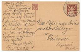 CZECHOSLOVAKIA ČESKOSLOVENSKO POSTAL STATIONERY POSTAL CARD # P 24 (1921) - Ansichtskarten