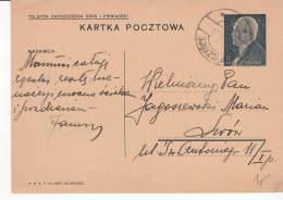 POLEN USED POST CARD 1938 - Cartas & Documentos
