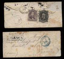 Brazil Brasilien 1868 Cover VALENCA To FRANCE 280R Rate - Covers & Documents