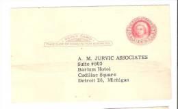 Postal Card - Martha Washington - A.M. Jurvic Associates, Barlum Hotel, Detroit, MI - 1941-60