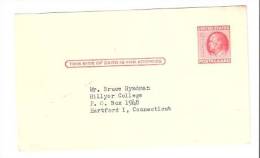 Postal Card - Franklin - Hillyer College, Hartford, CT - 1941-60