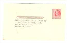 Postal Card - Franklin - Manufacturers Association Of Hartford County , Hartford, CT - 1941-60