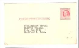 Postal Card - Franklin - Development Office, Hillyer College, Hartford, CT - 1941-60