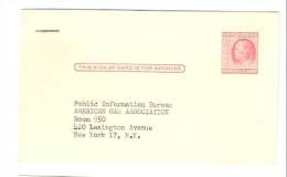 Postal Card - Franklin - Public Information Bureau, American Gas Association, New York - 1941-60