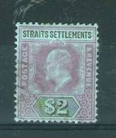 STRAITS - 1903 EDWARD VII $2 PURPLE & BLACK VFU   SG 120 - Straits Settlements