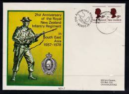 C0184 NEW ZEALAND 1978,21st Anniv Royal New Zealand Infantry Regiment  (Military, Army, Soldier) - Cartas & Documentos