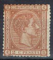 Sello 2 Cts Castaño Alfonso XII 1875, Num 162 * - Nuevos