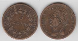 COLONIES FRANCAISES **** 5 CENTIMES 1829 A - PARIS - CHARLES X **** EN ACHAT IMMEDIAT !!! - Andere & Zonder Classificatie