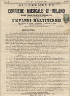 Milano 1873 - Giornale "Corriere Musicale Di Milano" Spedito Per Posta. - Musica