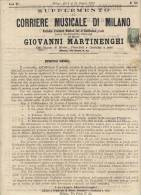 Milano 1873 - Giornale "Corriere Musicale Di Milano" Spedito Per Posta. - Music