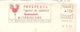 Coq, Agriculture, Publicité - EMA Secap N - 'Enveloppe Entière, Pli Hors Empreinte  (M266) - Gallinacées & Faisans