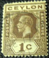 Ceylon 1912 King George V 1c - Used - Ceylan (...-1947)