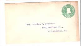 Stamped Envelope - Franklin - U85 - 1901-20