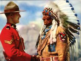 (502) Canadian Moaunted Police Officer And Native Canadian Indian Chief - Police - Gendarmerie