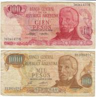 Argentina #297 & 299, 100- & 1000-peso Banknotes - Argentinien