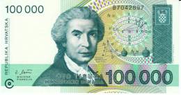 Croatia #27, 100 000 Dinara 1993 Banknote - Croatie