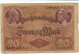 Germany #48a, 20 Mark 1914 Banknote Paper Currency - 20 Mark