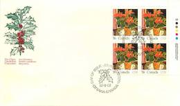 1987   Christmas Issue  36 ¢  Poinsettia   Sc 1148  UR Plate Block - 1981-1990