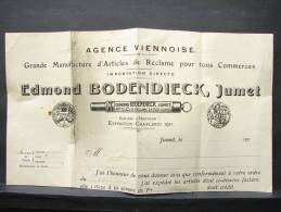 MD. 2. 39. En Tête De Facture Edmond Bodendieck, Jumet 1911 - 1900 – 1949