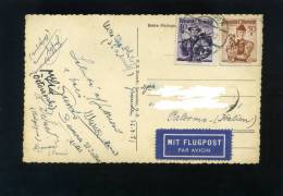 S4123 STORIA POSTALE AUSTRIA 1951 CARTOLINA PER VIA AEREA ESTERO ITALIA - Storia Postale