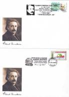 ALBERT EINSTEIN, NOBEL PRIZE, PHYZICIST, 2 X SPECIAL COVERS, OBLIT CONC, 1999, ROMANIA - Albert Einstein