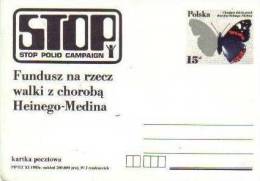 POLOGNE Papillons. ENTIER POSTAL NEUF Emis En 1985 - Papillons