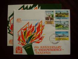 KUT 1971 10th.Anniv TANZANIAN INDEPENDENCE Full Set On OFFICIAL ILLUSTRATED FDC. - Kenya, Uganda & Tanzania