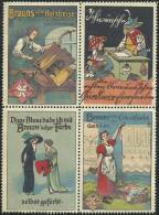 Lot Of 4 Old Original German Poster Stamp Cinderella Brauns Company Logo Rabbit Kaninchen Hase - Lapins