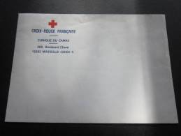 Lettre Enveloppe Vierge à En Tête De La Croix Rouge Française Clinique Du Camas Bd Chave Marseille Cruz Roja Red Cross - Croix Rouge