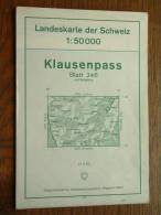 Landeskarte KLAUSENPASS ( Blatt 246 ) Anno 1973 - 1 : 50.000 ( Suisse / Schweiz ) ! - Europe