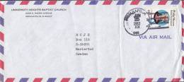 United States Airmail UNIVERSITY HEIGHS BAPTIST CHURCH, INDIANAPOLIS 1983 Cover Brief To MARIESTAD Sweden Philip Mazzei - 3c. 1961-... Covers