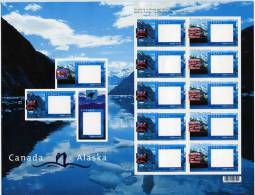 1116. CANADA (2003) - Scott #1991C + #1991D MNH Full Sheet Of 10 Canada-Alaska Picture Postage - Fogli Completi