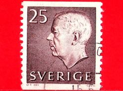 SVEZIA - Usato - 1962 - Effige Di Re Gustavo VI Adolfo - 25 - Oblitérés