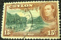 Ceylon 1938 River Scene 15c - Used - Ceylon (...-1947)