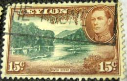 Ceylon 1938 River Scene 15c - Used - Ceylan (...-1947)