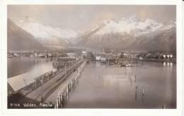 Valdez AK Alaska, View Of Town Fishing Docks Boat, Pier, C1940s Vintage Real Photo Postcard - Other & Unclassified